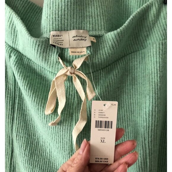 NWT ANTHROPOLOGIE SATURDAY SUNDAY JOGGER LOUNGE SUPER-SOFT TURQUOISE SIZE XL - Picture 5 of 8